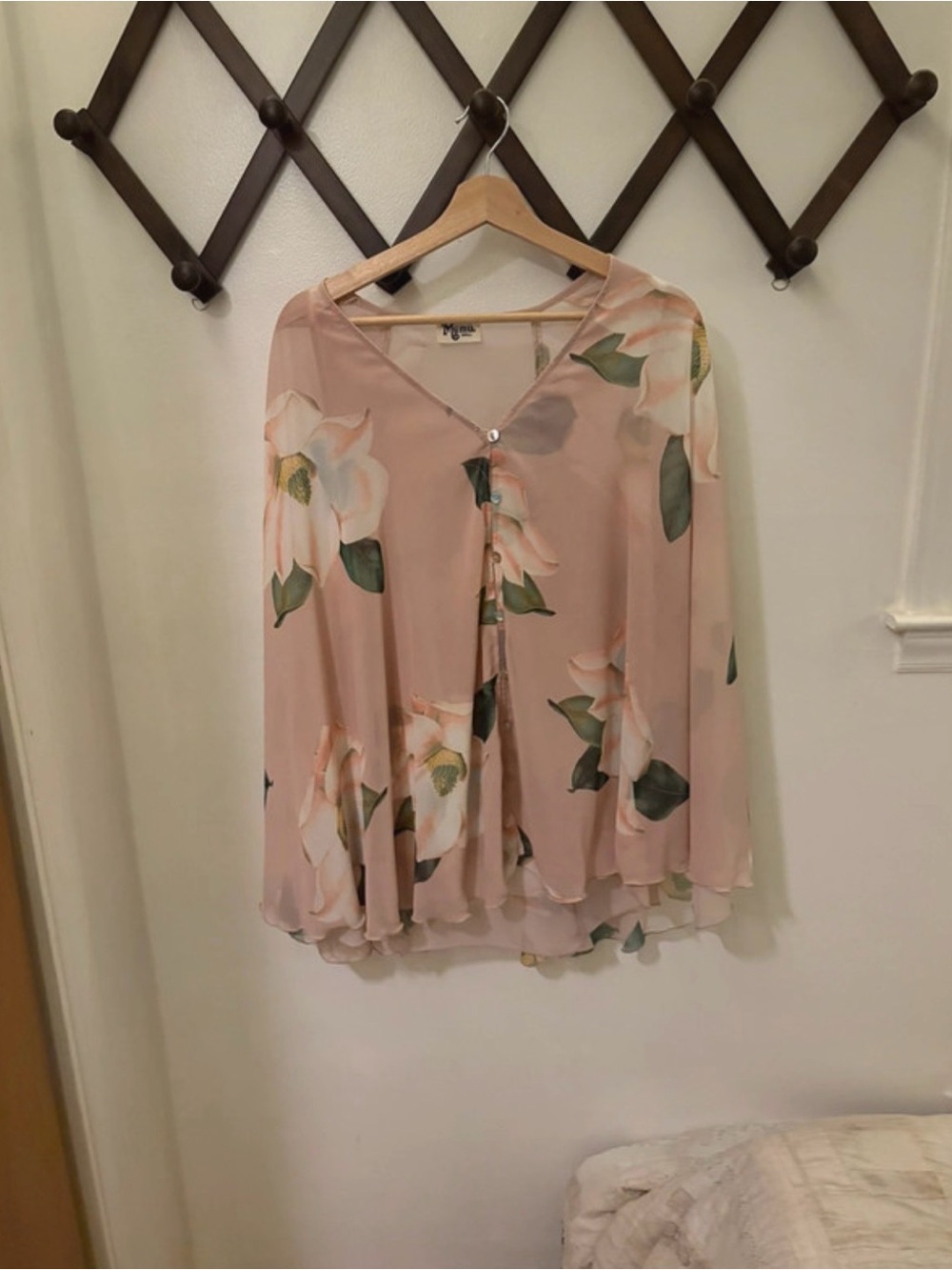 Show Me Your MuMu Blush Pink Floral V-Neck Blouse